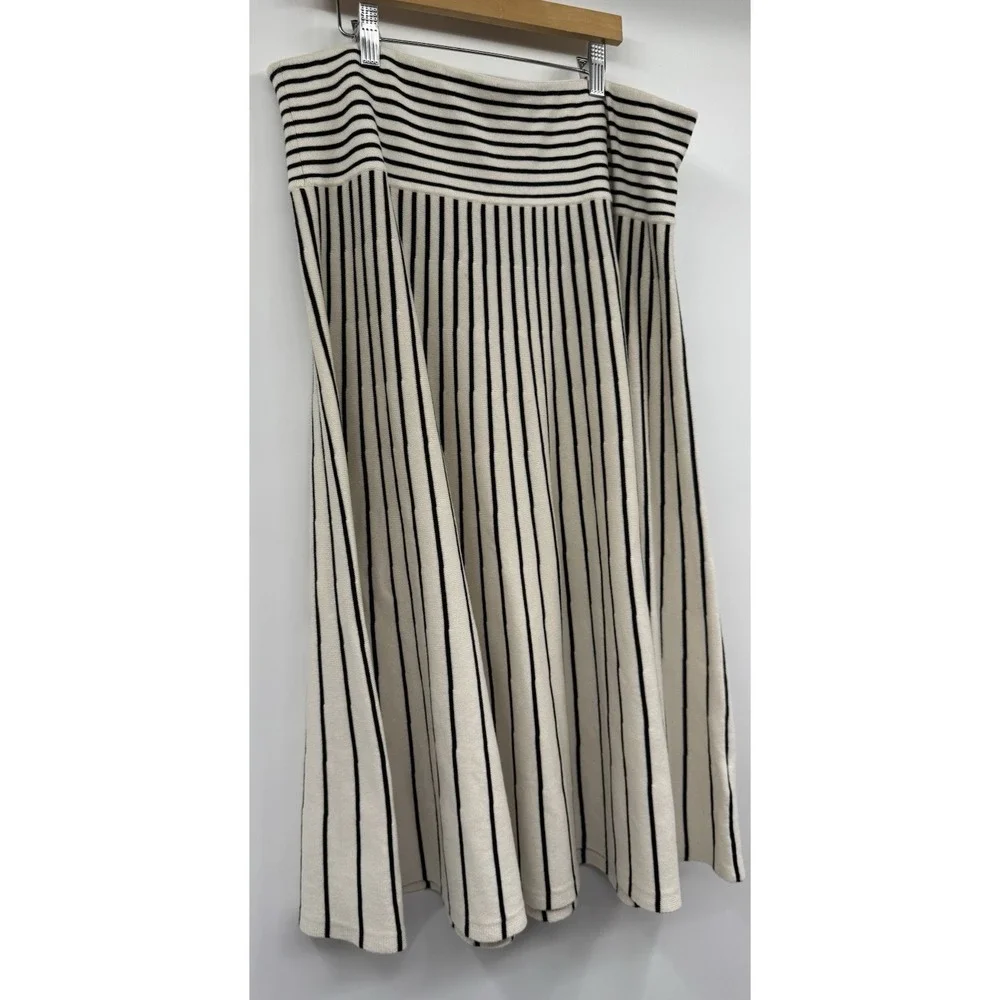 Lauren Ralph Lauren Womens A-Line Striped Skirt Cotton Blend Women's XL Preppy